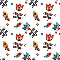 motif floral sans couture comme design textile scandinave. champ de tulipes vecteur