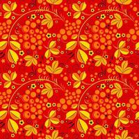 motif floral folklorique de groseille rouge vecteur