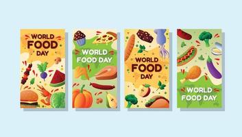 publications sur les réseaux sociaux de la journée mondiale de l'alimentation vecteur