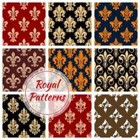 royal fleur de lys floral héraldique motif fleuri vecteur