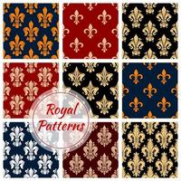 ensemble de motifs de fleurs royales, ornement floral vectoriel