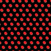 modèle sans couture dans un style rétro avec motif de points. ballons de noël rouges sur fond noir. vecteur