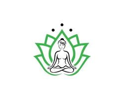 femme de luxe et méditation humaine lotus dessin au trait spa logo design inspiration vecteur. vecteur