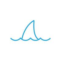 eps10 vecteur bleu aileron de requin icône d'art abstrait isolé sur fond blanc. symbole de contour d'aileron de requin dans un style moderne simple et plat pour la conception de votre site Web, votre logo et votre application mobile