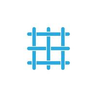 eps10 vecteur bleu treillis ou grille métallique icône abstraite isolée sur fond blanc. symbole derrière les barreaux dans un style moderne et plat simple pour la conception, le logo et l'application mobile de votre site Web