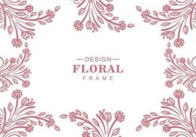 cadre décoratif floral rouge vecteur