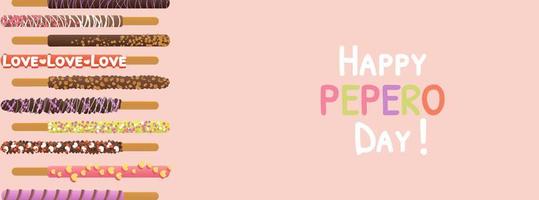 happy pepero day background vector illustration with copy space