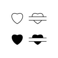 icône d'amour avec symbole d'icône d'espace de texte vecteur