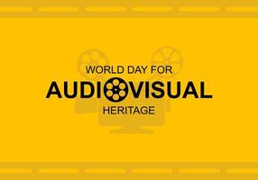 journée mondiale du patrimoine audiovisuel fond avec grand appareil photo vecteur