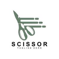 création de logo de ciseaux, vecteur de rasoir de salon de coiffure, illustration de marque de ciseaux de babershop