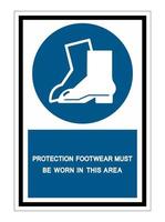 Des chaussures de protection doivent être portées dans cette zone signe symbole isoler sur fond blanc, illustration vectorielle eps.10 vecteur