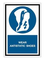 porter des chaussures antistatiques signe symbole isoler sur fond blanc, illustration vectorielle eps.10 vecteur