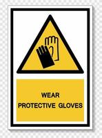 porter des gants de protection signe symbole isoler sur fond blanc, illustration vectorielle eps.10 vecteur