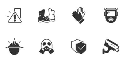 ensemble d'icônes de sécurité au travail. éléments de vecteur de symbole de pack de sécurité au travail pour le web infographique