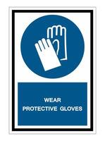 porter des gants de protection signe symbole isoler sur fond blanc, illustration vectorielle eps.10 vecteur