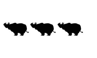rhinocéros vector illustration design dessin au trait noir et blanc