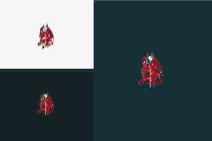 diable rouge et ailes conception d'illustration vectorielle vecteur