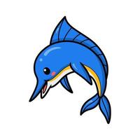 mignon petit saut de dessin animé de marlin vecteur