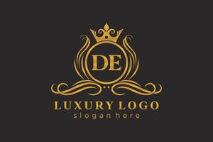 modèle de logo initial de lettre de luxe royal en art vectoriel pour restaurant, royauté, boutique, café, hôtel, héraldique, bijoux, mode et autres illustrations vectorielles.