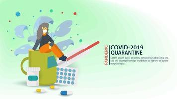 bannière de prévention et de quarantaine des coronavirus vecteur
