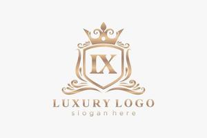 modèle initial de logo de luxe royal de lettre ix dans l'art vectoriel pour le restaurant, la royauté, la boutique, le café, l'hôtel, l'héraldique, les bijoux, la mode et d'autres illustrations vectorielles.