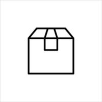 icône de fine ligne de boîte en carton, vecteur et illustration.