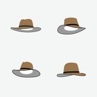 ensemble de chapeau de cowboy simple plat illustration.eps vecteur