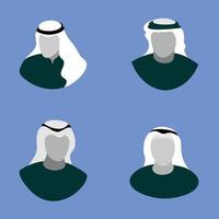 hommes arabes sans visage illustration vectorielle plane simple. bien utiliser comme avatar.eps vecteur