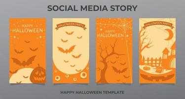 modèle d'histoire de médias sociaux halloween vecteur