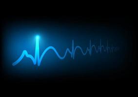 rythme des ondes cardiaques sur fond bleu vecteur