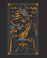 illustration vectorielle représentant le très fringant et féroce roi anubis vecteur