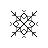 icône de flocon de neige d'hiver simple noir. décor de fête. illustration vectorielle isolée sur fond blanc vecteur