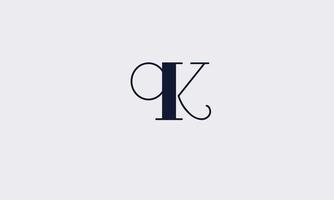 alphabet lettres initiales monogramme logo qk, kq, q et k vecteur