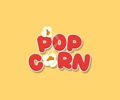 logo de pop-corn enfant drôle simple vecteur