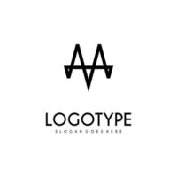 concept de design simple et créatif de la lettre initiale du logo aa moderne vecteur