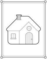 jolie maison adaptée à l'illustration vectorielle de la page de coloriage pour enfants vecteur