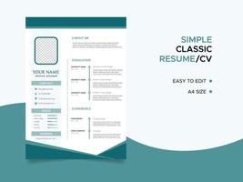 modèle de CV, modèle de CV de CV minimaliste, vecteur de CV d'emplois professionnels.