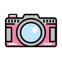 signe plat icône caméra rose vecteur
