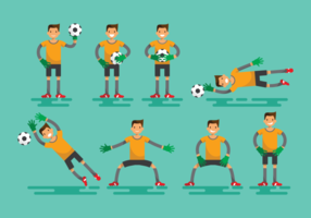Goal keeper action vector illustration