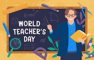 concept de la journée mondiale des enseignants vecteur