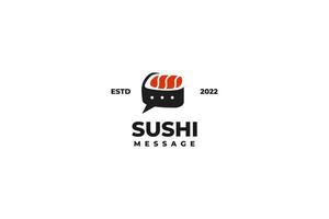 illustration de modèle de vecteur de conception de logo de message de sushi