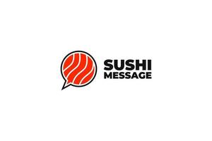 illustration de modèle de vecteur de conception de logo de message de sushi