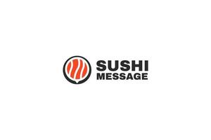 illustration de modèle de vecteur de conception de logo de message de sushi