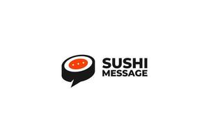 illustration de modèle de vecteur de conception de logo de message de sushi