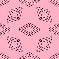 modèle sans couture de vecteur de triangle de ligne sur fond rose pour les sites Web, le textile, les emballages, les fonds d'écran