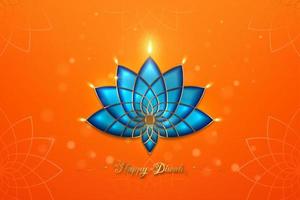 joyeux festival de diwali des lumières modèle orange de célébration de l'inde. conception de bannière graphique de lampes à huile indiennes lotus diya, design moderne aux couleurs vives. style d'art vectoriel, fond de couleur dégradé vecteur