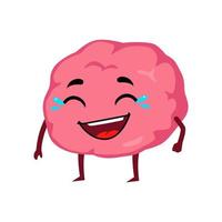 cerveau rire drôle mascotte personnage dessin animé illustration vecteur