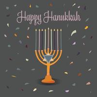 joyeux hanukkah, fête juive des lumières fond pour carte de voeux, invitation, bannière vecteur
