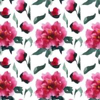 motif floral sans couture de pivoines roses vecteur