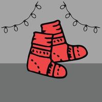 illustration d'une chaussette hygge spécifique à la saison vecteur